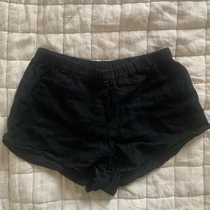 MATE the Label Black Linen Shorts